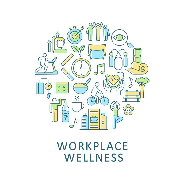 Workplace wellness abstract color concept